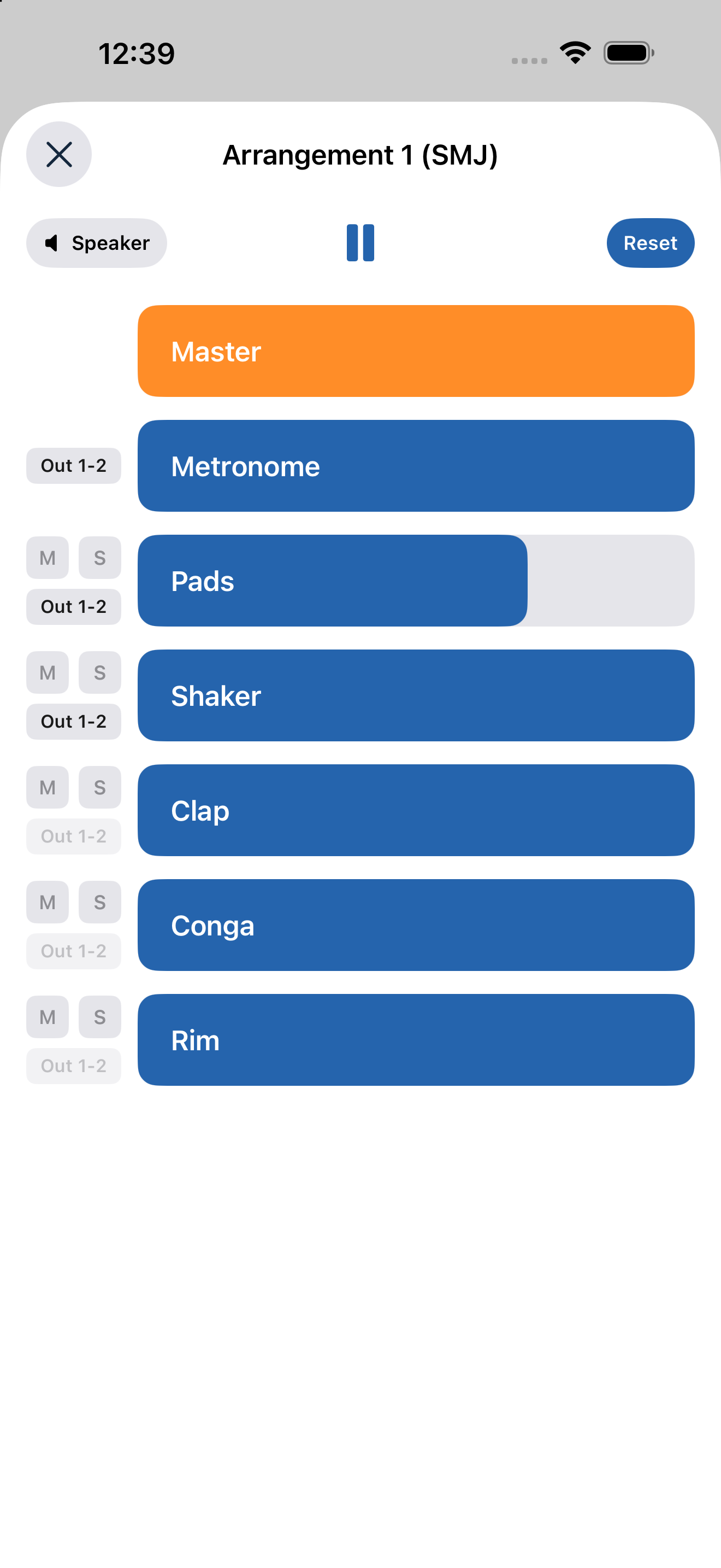LiveTrackz multitrack control on Android
